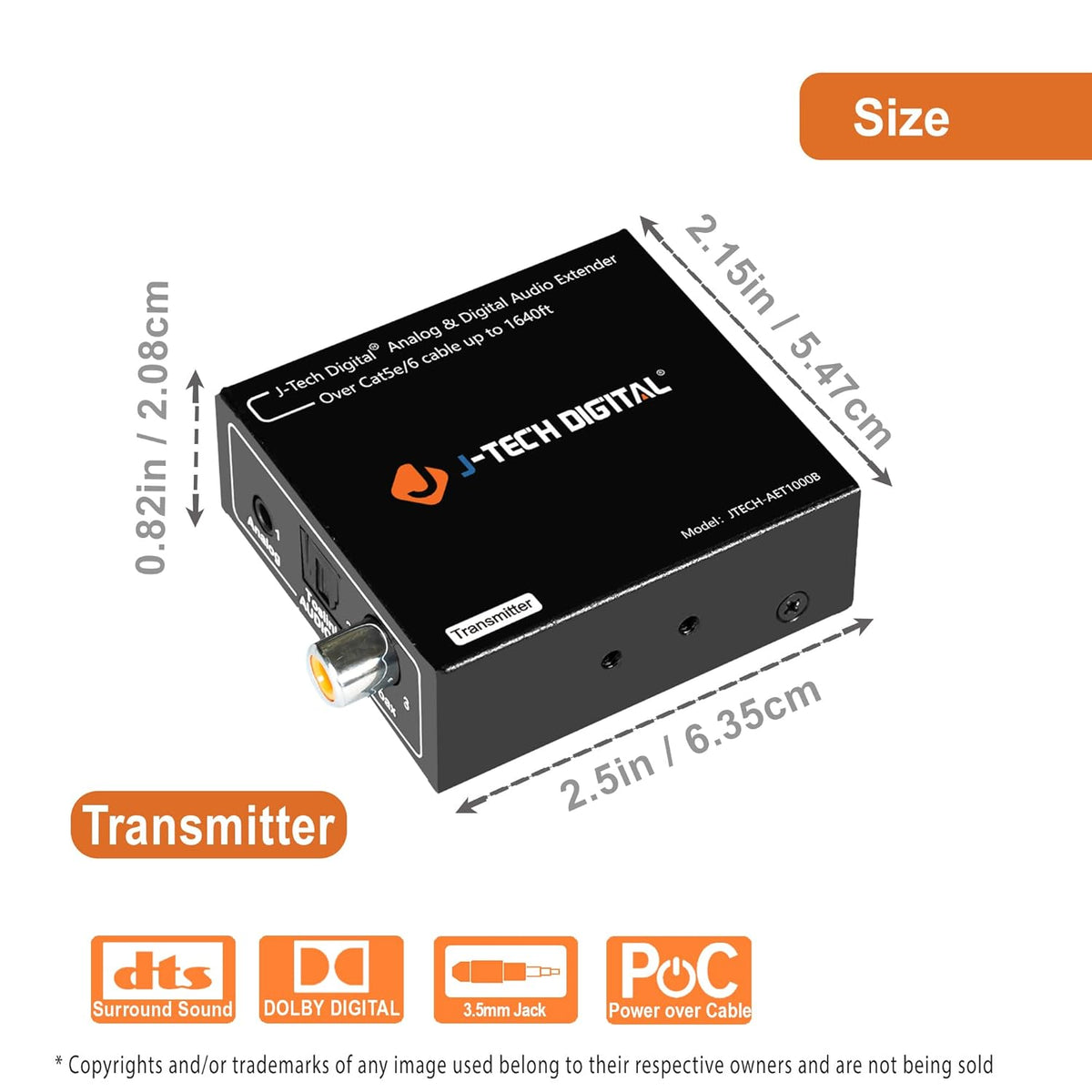 Analog & Digital Audio Extender Converter Over Single Cat5e/6 up to 1640 FT D772738