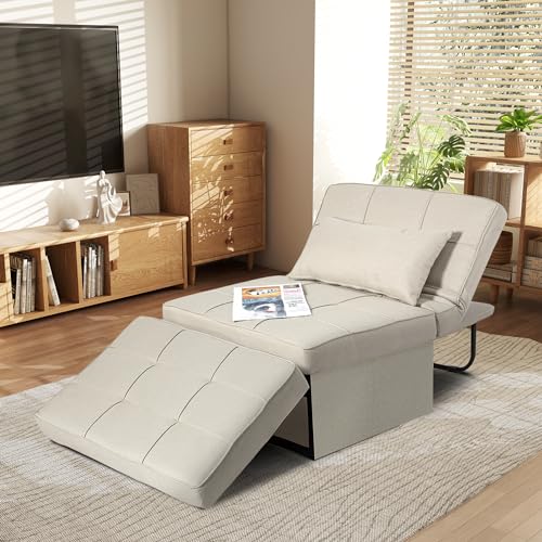 Gray Folding Sofa Bed Ottoman Q696566