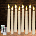 4PCS Battery Operated 8 Inch Warm White 3D Flame Taper Candles with Remote P9933