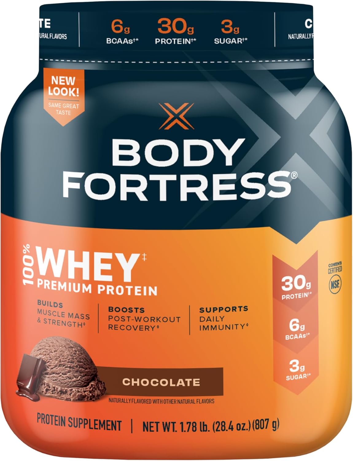 Chocolate Whey Protein Powder 1.78lbs and Chocolate Peanut Caramel Protein Bars 12 Count 1.76oz B1717