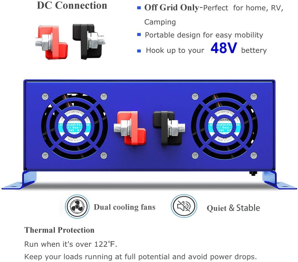 4000 Watt 48V to 110V 120V Pure Sine Wave Power Inverter I4757