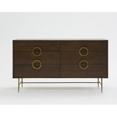 Acacia 6 Drawer Double Dresser U803