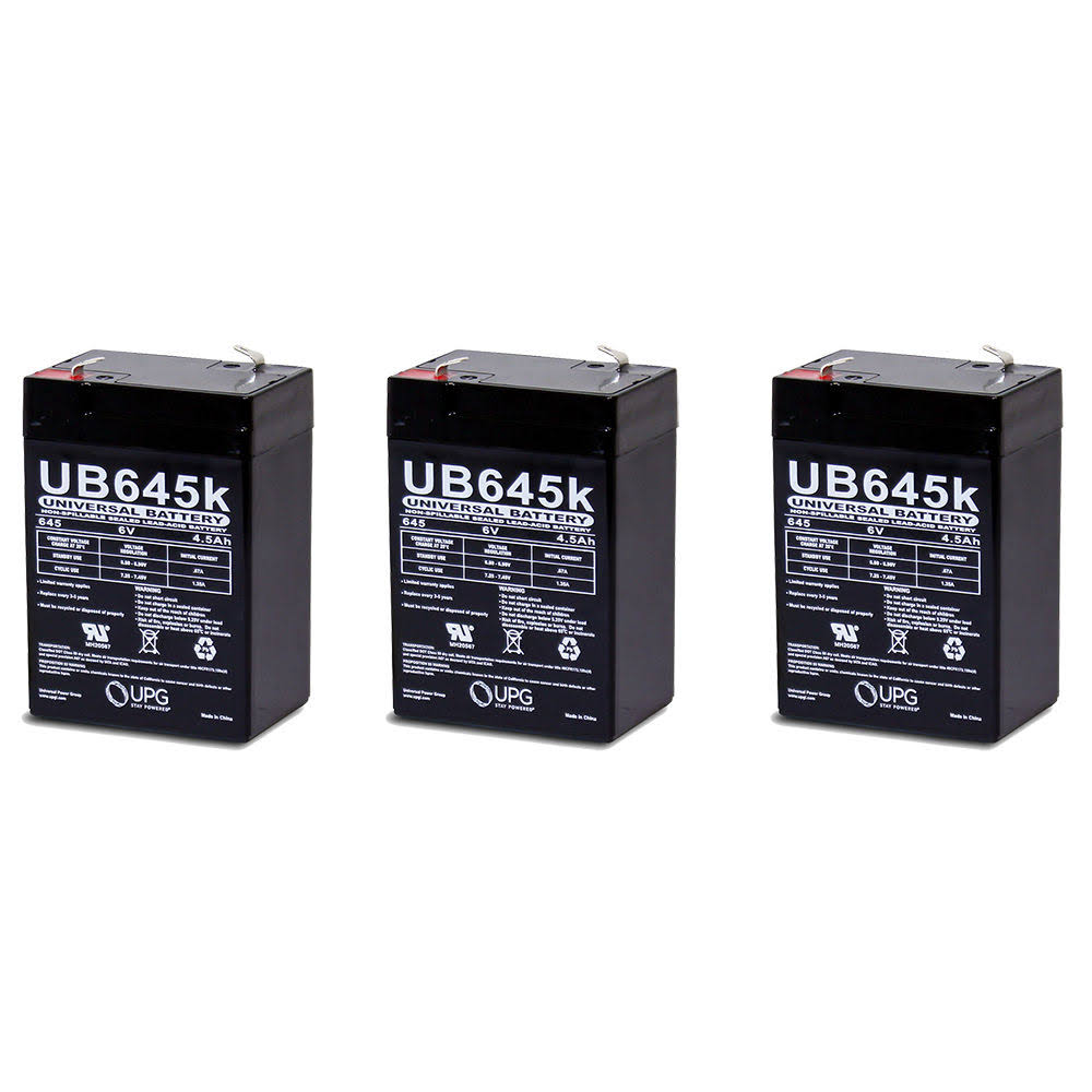 6 Volt 4.5Ah Rechargeable Sealed Battery 3 Pack R4462