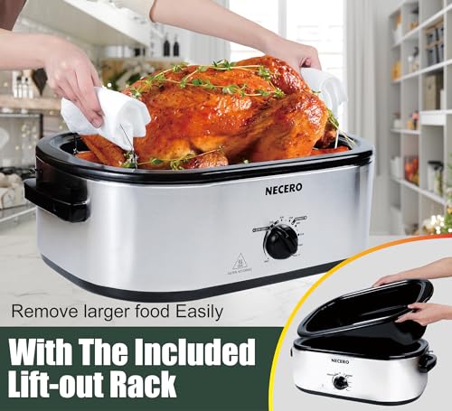22Qt Electric Roaster Oven with Glass Lid and Removable Pan K3153