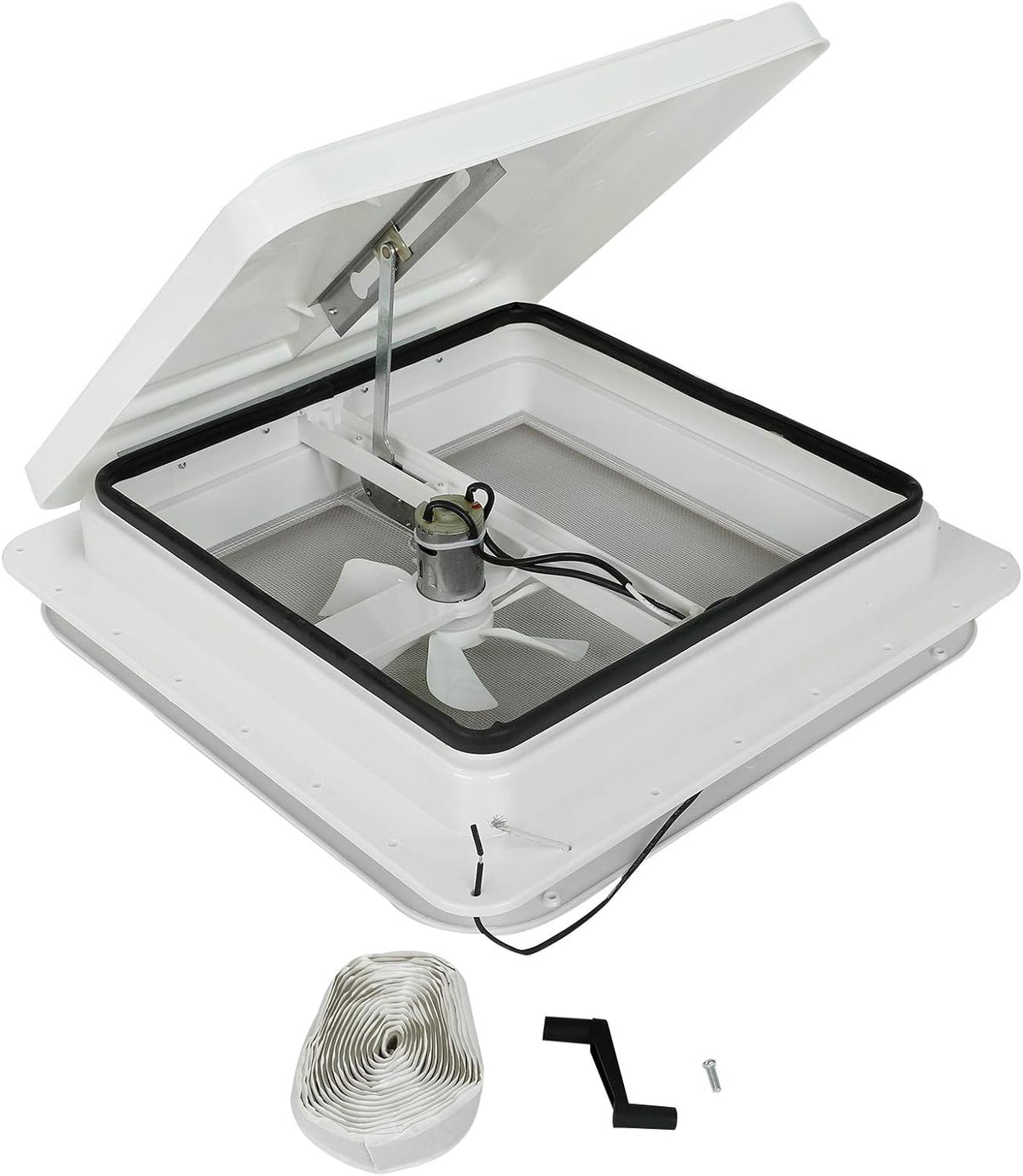 14 RV Roof Vent with 12V Fan White Lid M10776