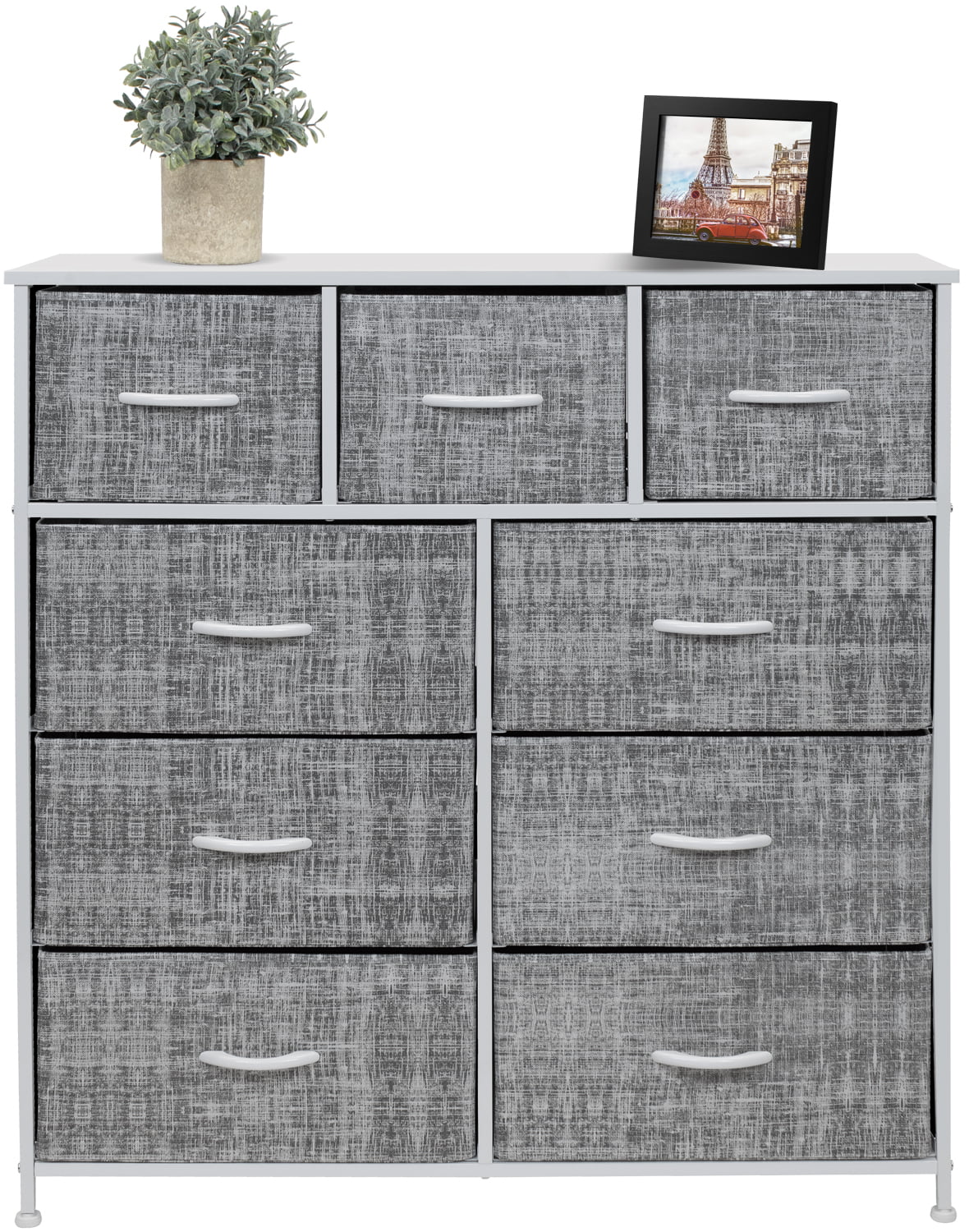 9 Drawer Fabric Dresser with Steel Frame O8474