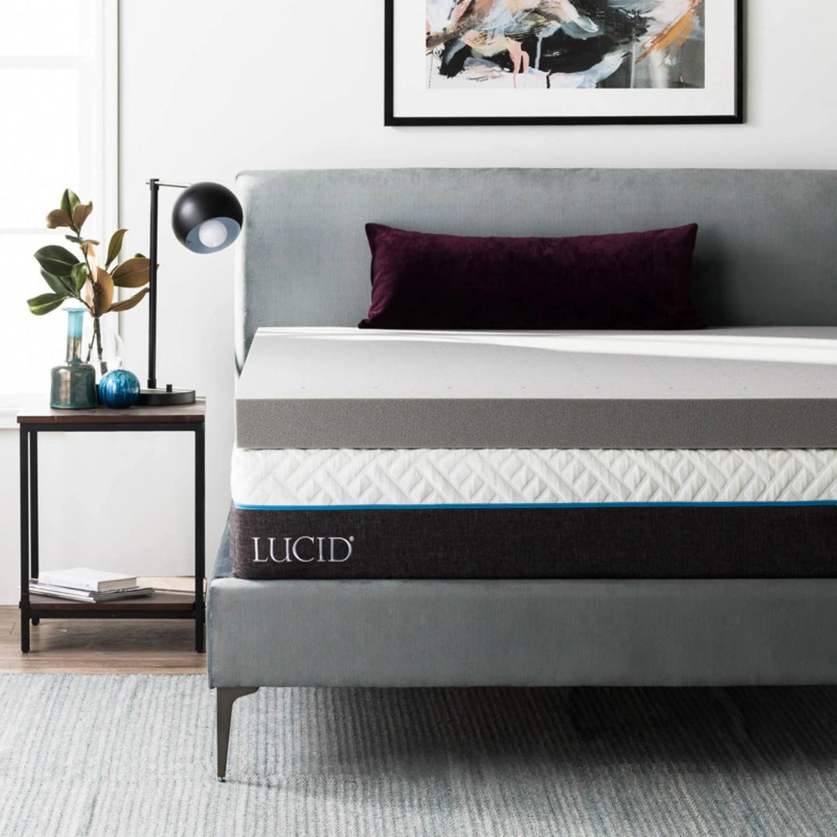 Bamboo Charcoal Aloe Memory Foam Topper California King E156000