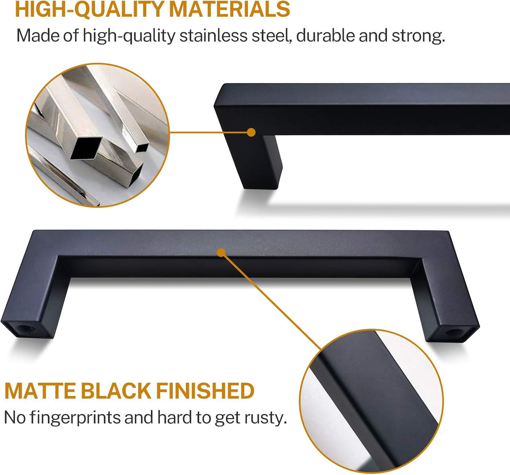 25 Pack 3-3/4 Inch Matte Black Cabinet Pulls U616849