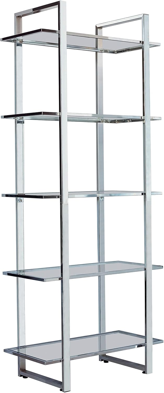Chrome Glass Shelf Bookcase P634407