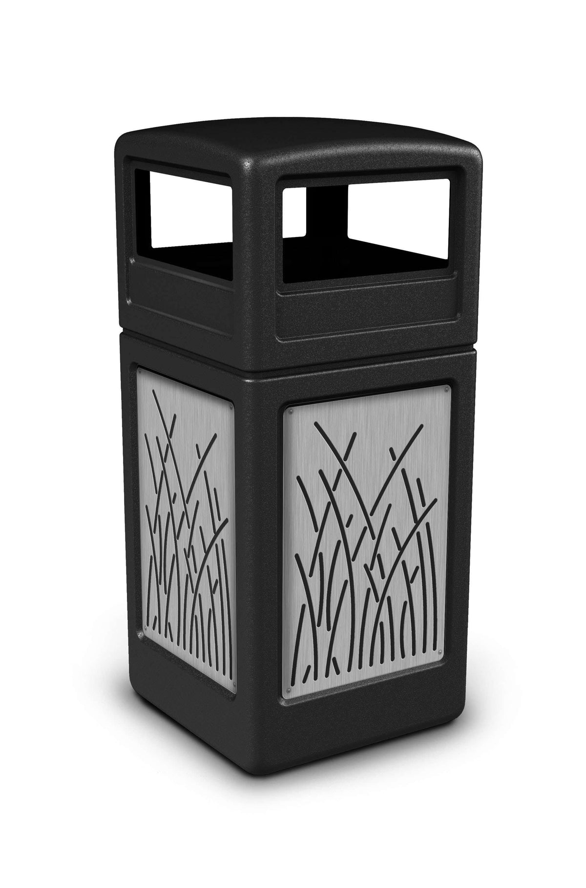 42 Gallon Black Trash Receptacle with Dome Lid K921674