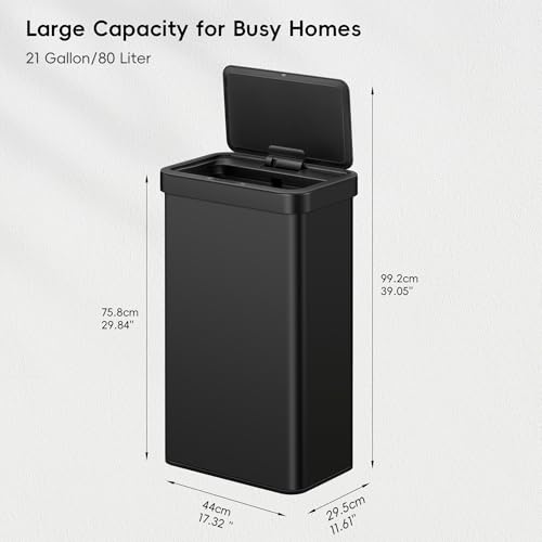 Brushed Stainless Steel Touchless Motion Sensor Trash Can, 50 Liter S3169