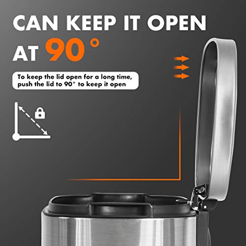 60 Liter Stainless Steel Step Trash Can with Inner Buckets and Hinged Lids U4605
