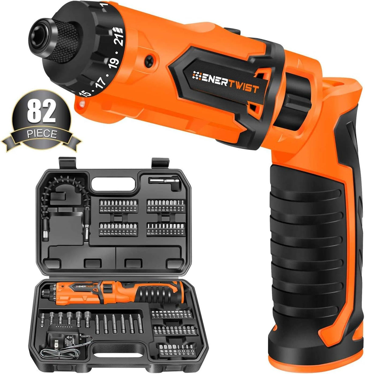 Cordless 8V Max Electric Screwdriver Rechargeable Set with 82 Accessory Kit Y200664