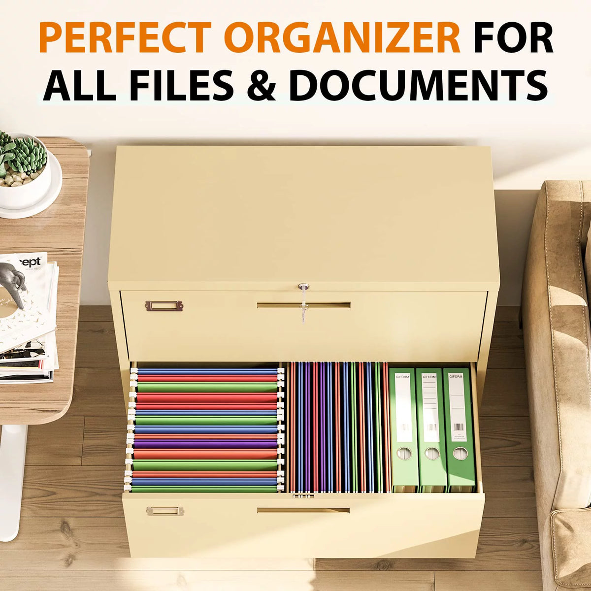 3 Drawer Metal File Cabinet with Lock X315