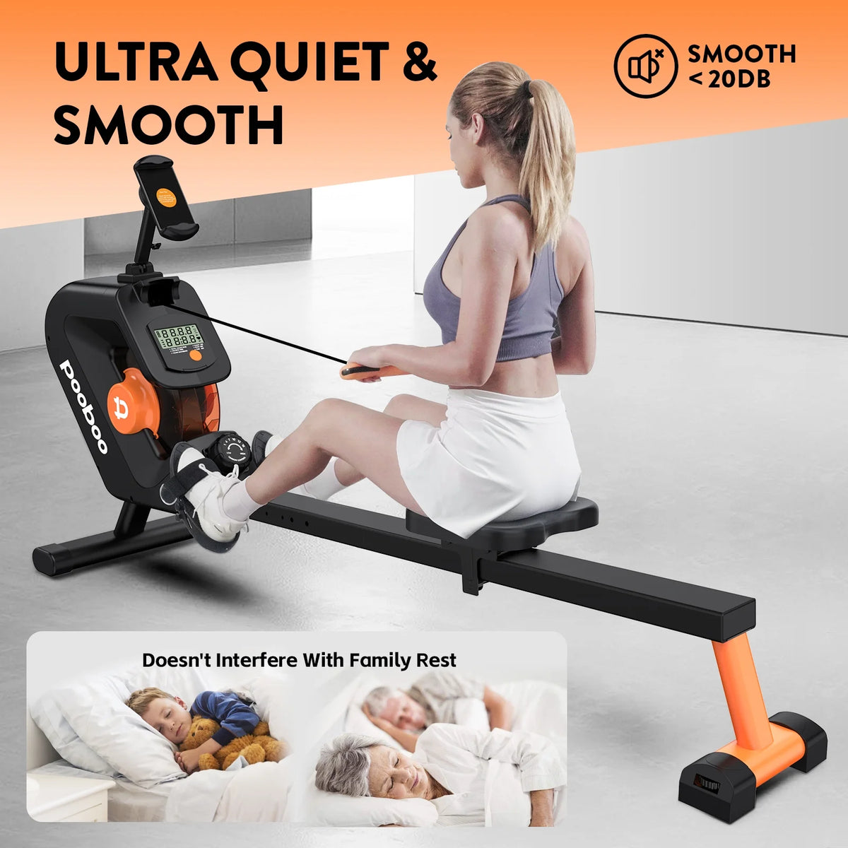 Foldable Magnetic Rowing Machine 8 Level Resistance R683067