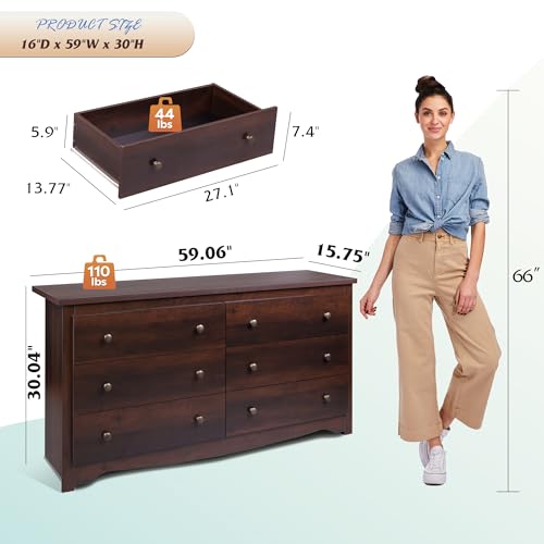 Black 5 Drawer Wood Dresser U93580