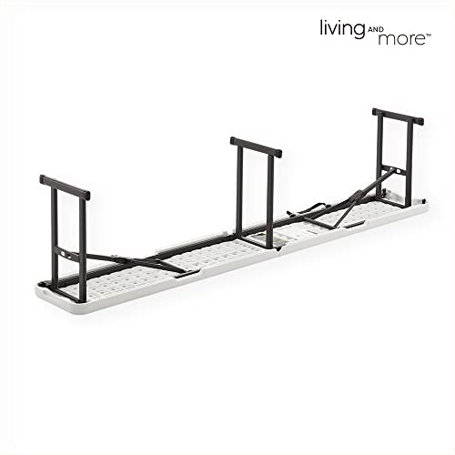 6 Foot Fold-in-Half Bench with Steel Frame, White L1106