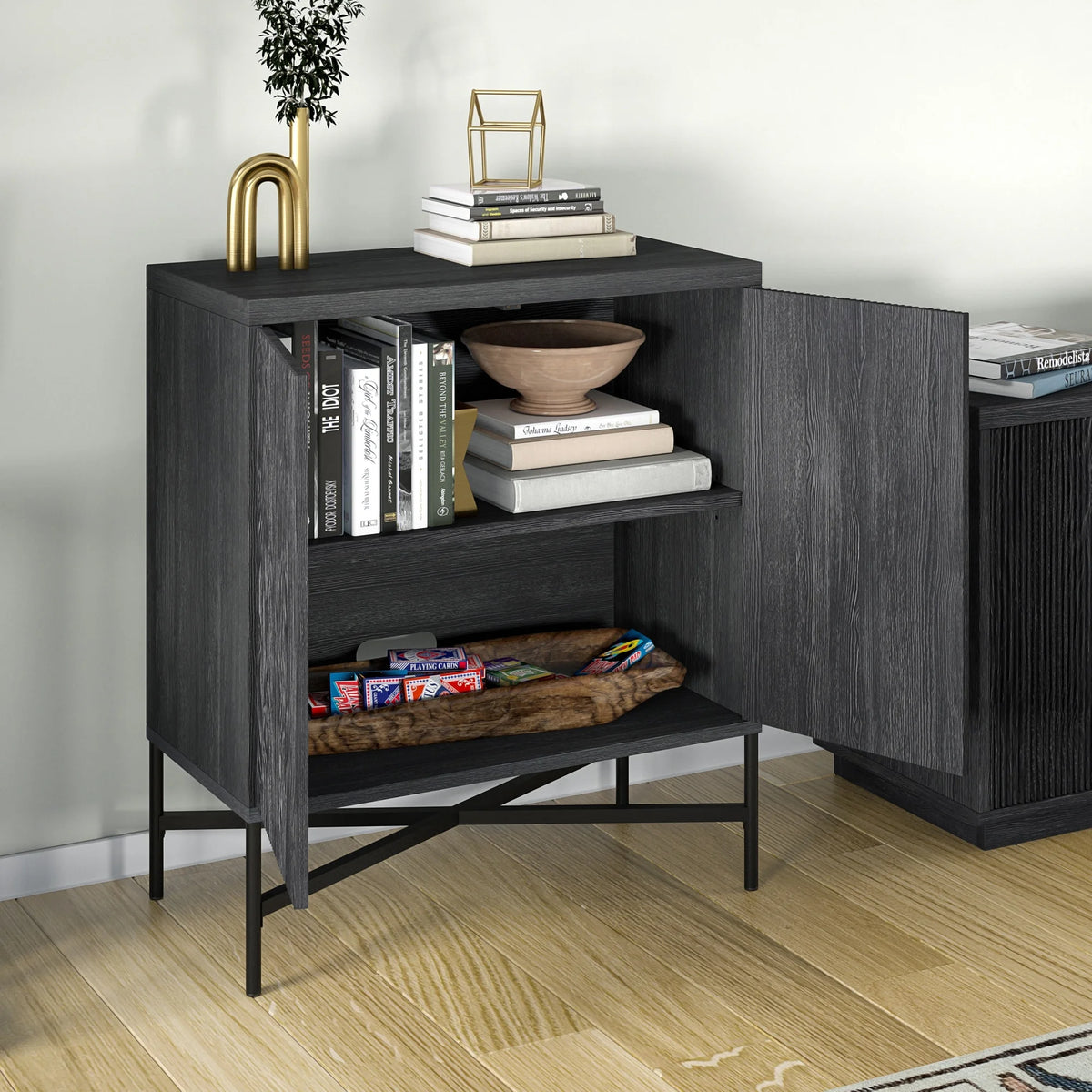 Charcoal Gray Accent Cabinet I8724