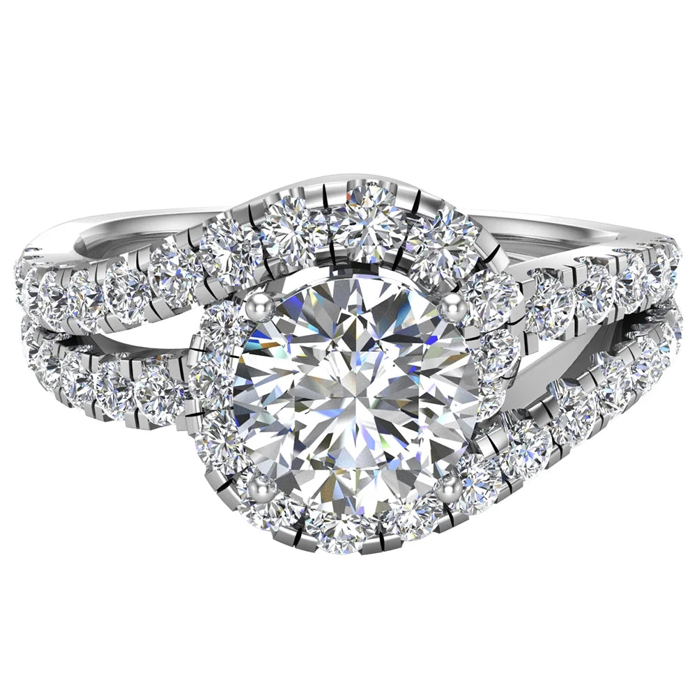 14K White Gold Diamond Engagement Ring 1.25 CT Z31149