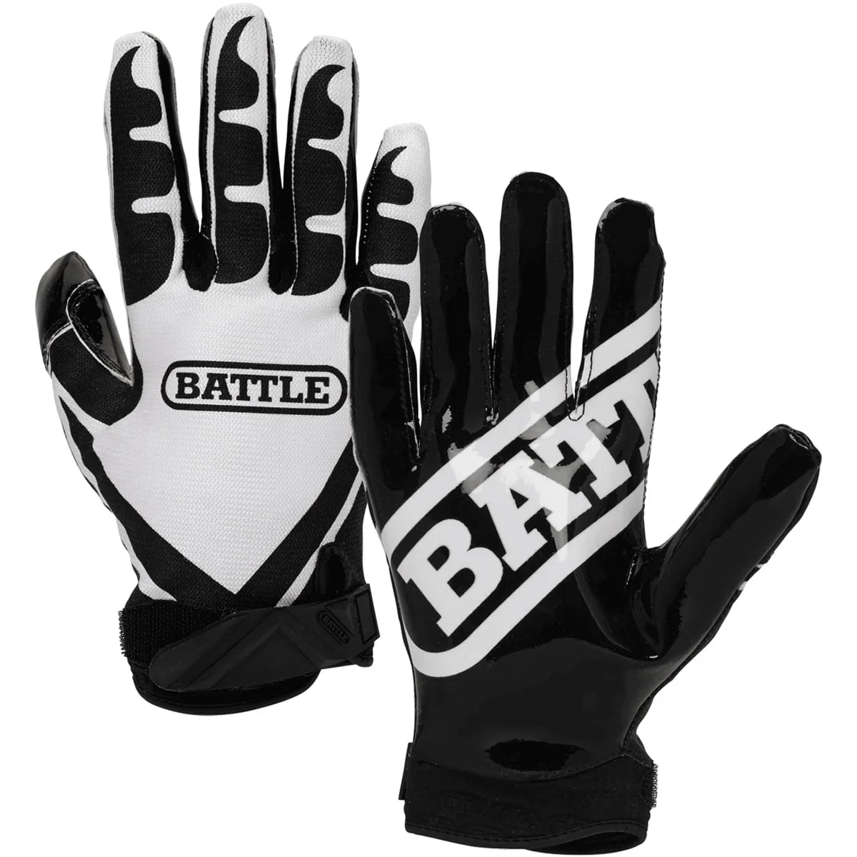 Football Gloves Large Black/White Y414