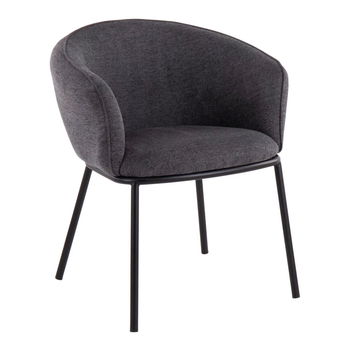 Black Steel and Charcoal Fabric Chair A157198