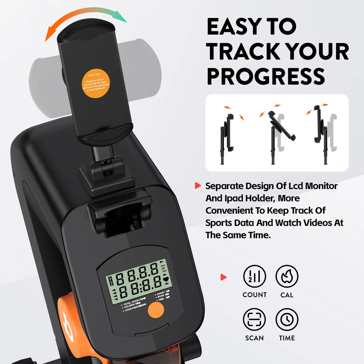 Foldable Magnetic Rowing Machine 8 Level Resistance R683067