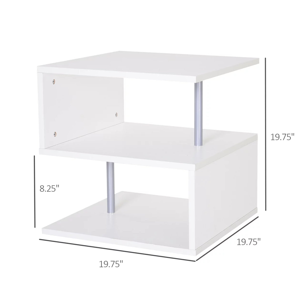 2 Tier Side End Coffee Table with Storage Shelves Y5760