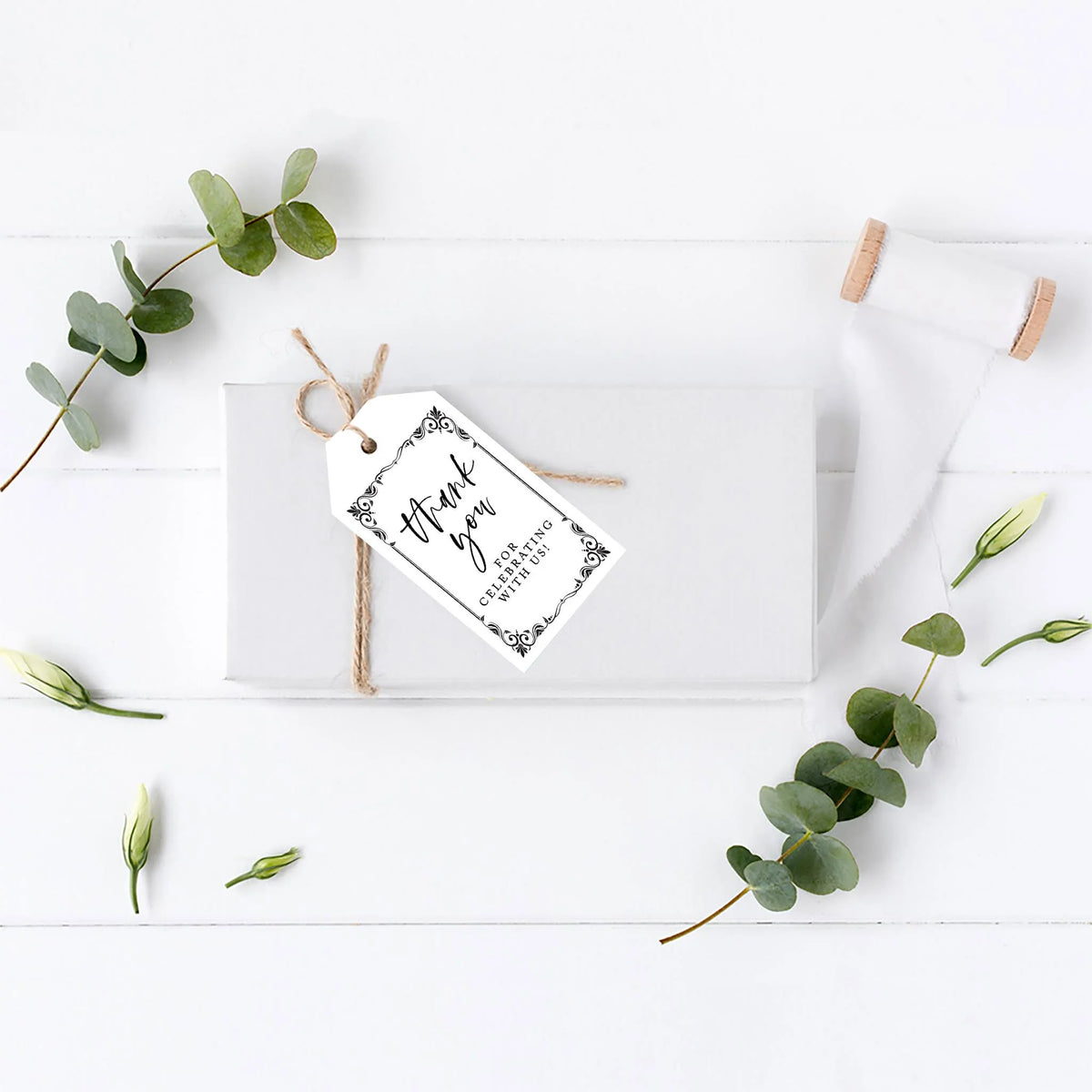 Art Deco Cardstock Gift Tags with Bakers Twine, 100-Pk S54184