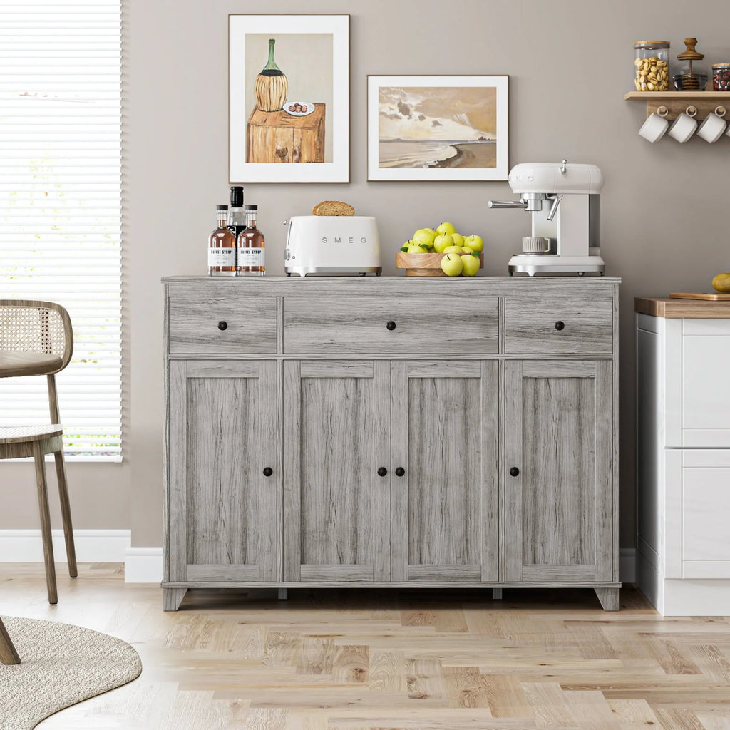 White 3 Drawer Buffet Sideboard Cabinet M4041