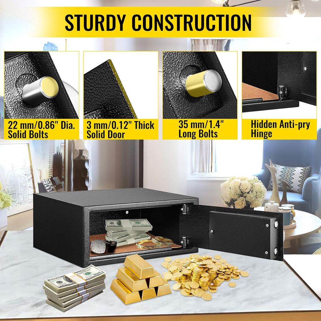 0.8 Cubic Feet Carbon Steel Digital Safe Box with Two Keys B782222