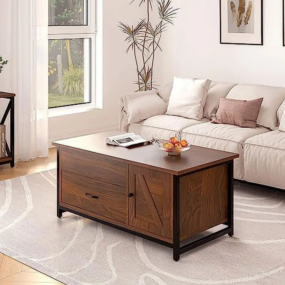 41.7" Lift Top Coffee Table with Drawer and Hidden Compartment W250