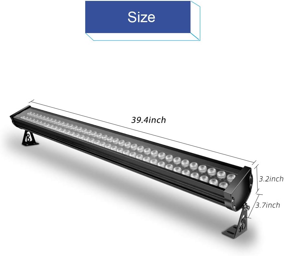 72W LED Wall Washer Lights, 5000K Daylight White Linear Strip Light, 3.2ft, 120V, IP65 Waterproof O15134