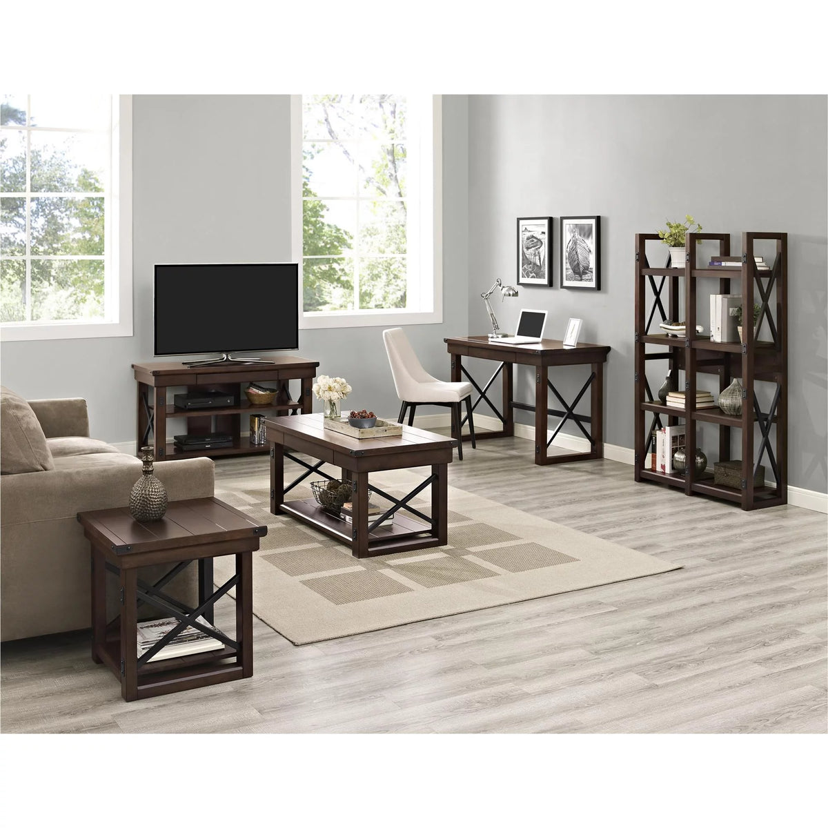 Wood Veneer Computer Desk N95414