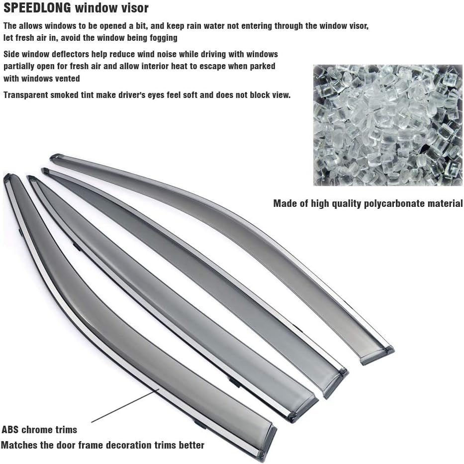 Car Window Visor Vent Shade Deflector Sun/Rain Guards X42399