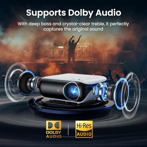 1080P Bluetooth Portable Outdoor Movie Projector with Built-in Speaker H330263