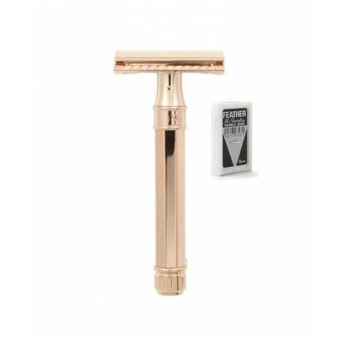 18 Carat Rose Gold Octagonal Double Edge Safety Razor F563