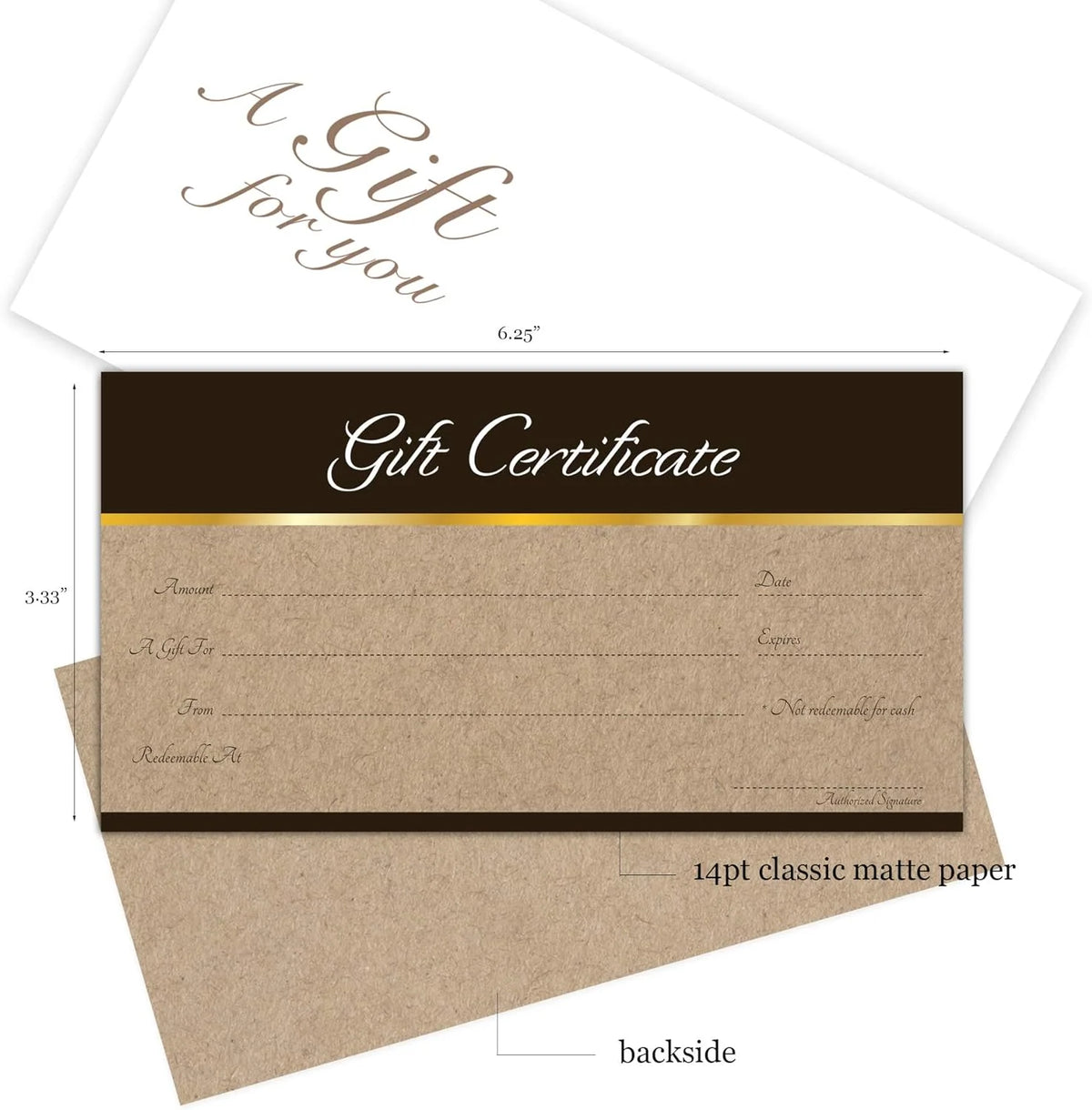 Blank Gift Certificates 25 Set with Matching Envelopes P938
