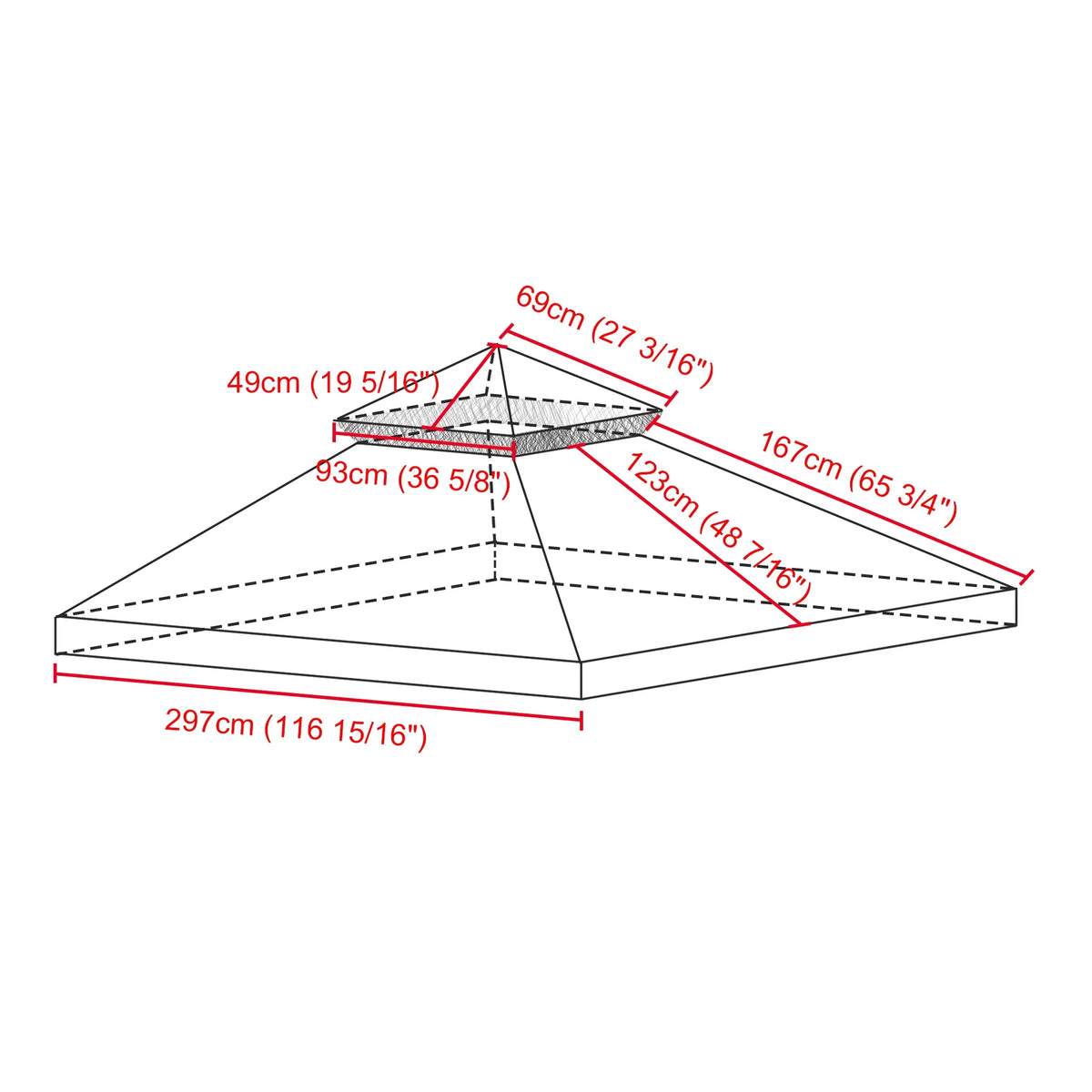 Ivory Canopy Top Replacement for 10'x10' Gazebo Cover P1559