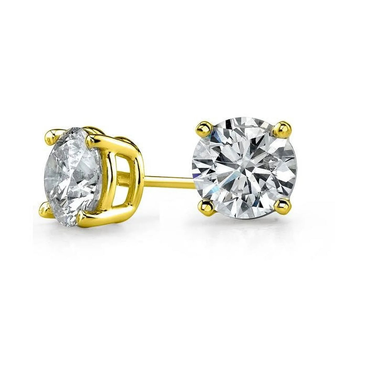 14k Yellow Gold Diamond Stud Earrings T88655