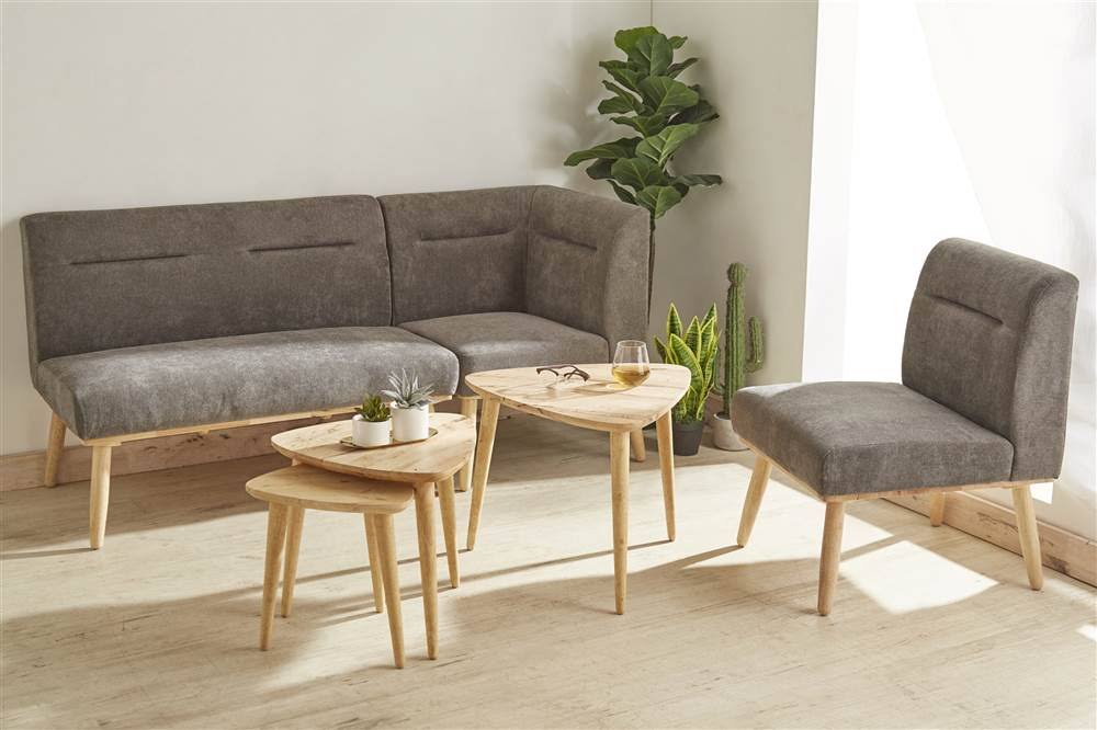 Mid Century All Wood Sectional 1 Seater Sofa A859796