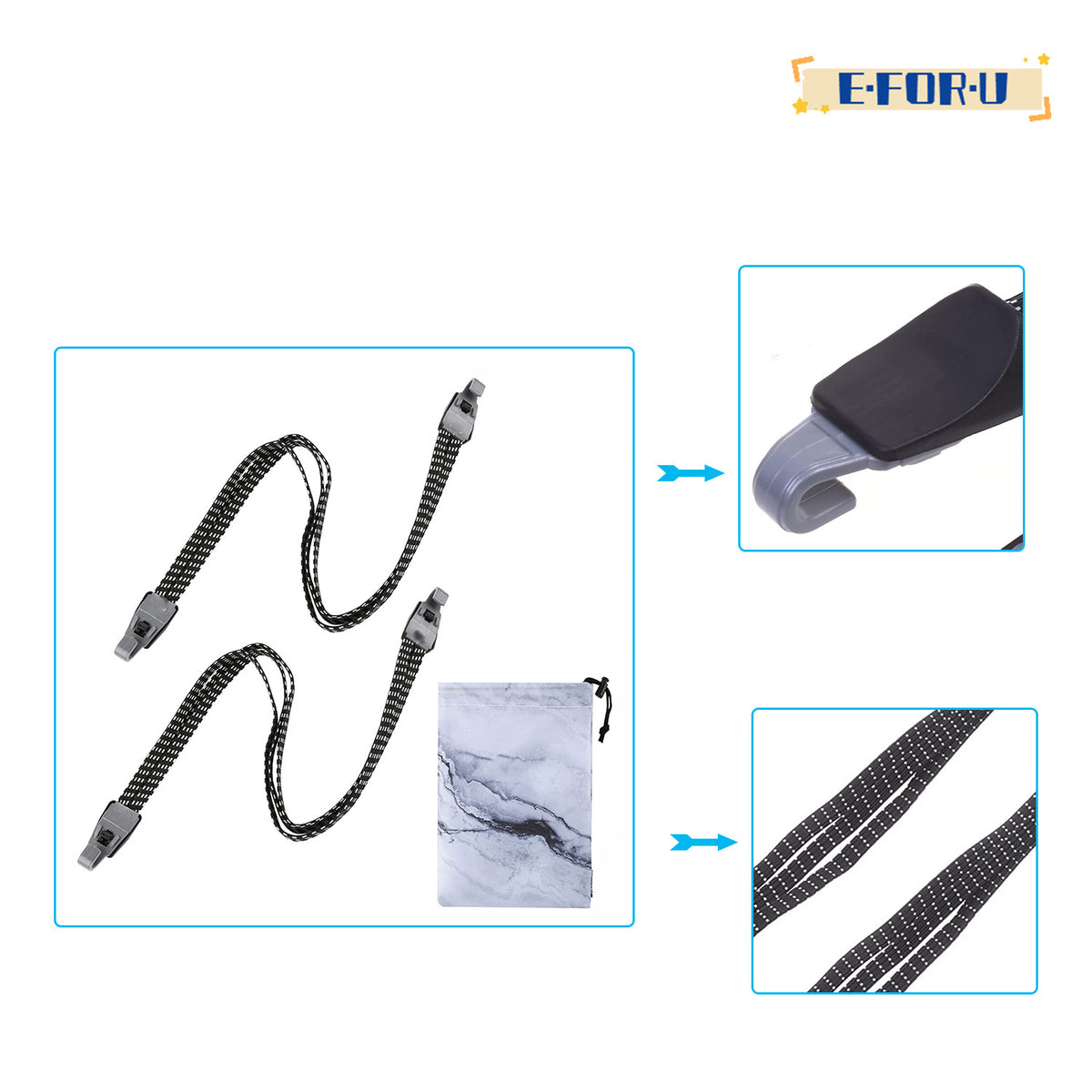 2 Pcs Elastic Motorcycle Bike Luggage Strap P3950