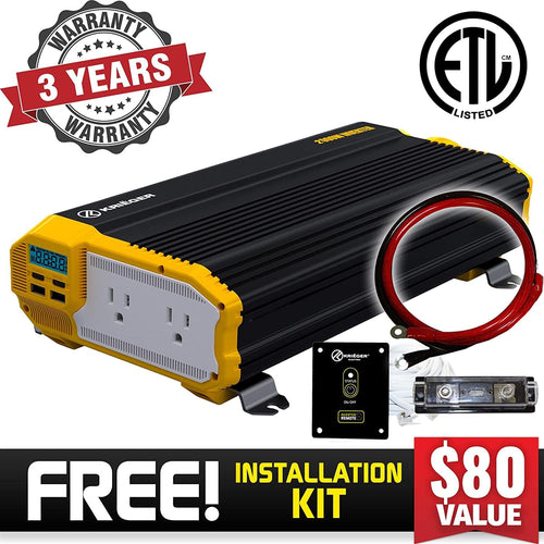 2000 Watts Modified Sine Wave Power Inverter with Dual AC Outlets Y489619