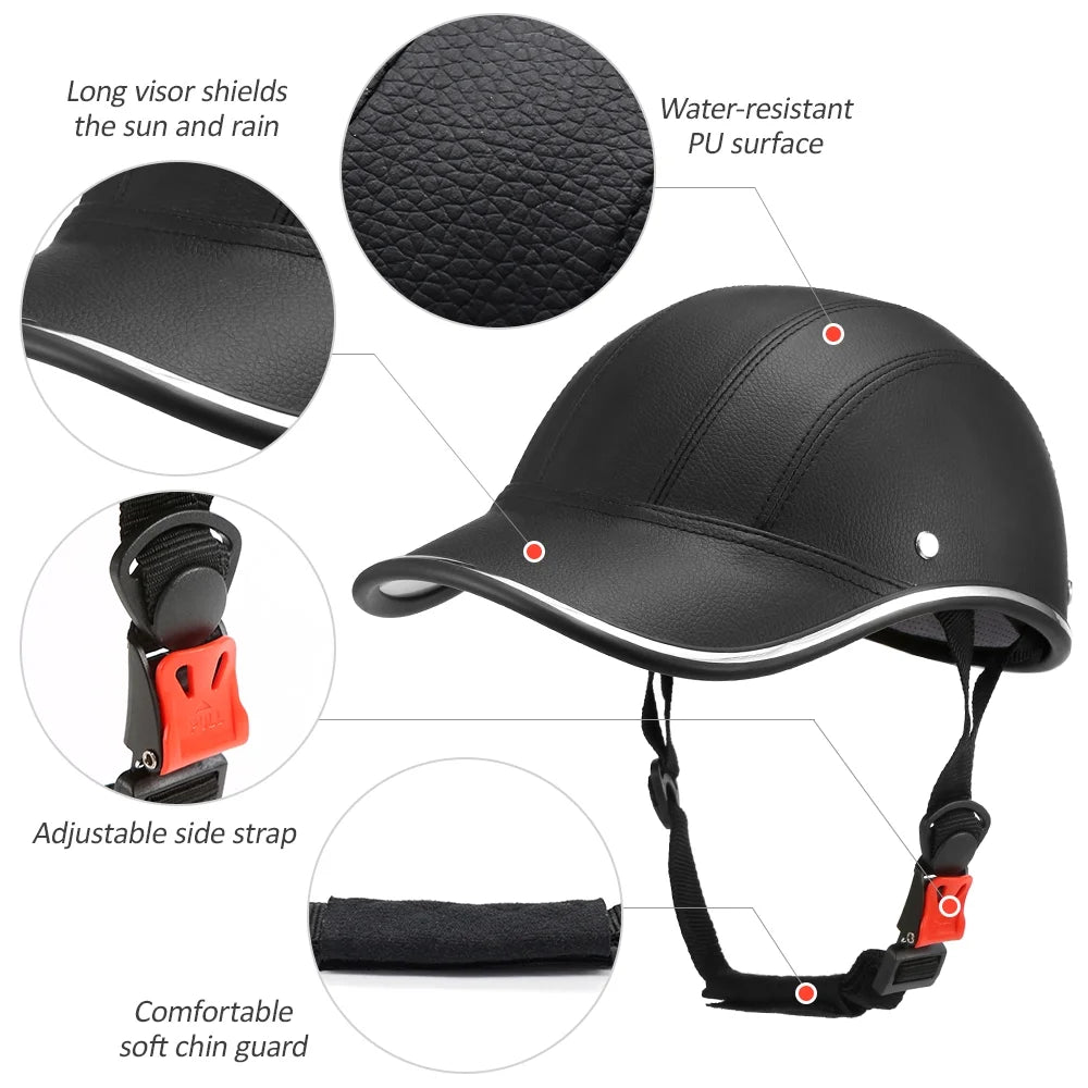 Cycling Safety Helmet Baseball Hat for Motorcycle Bike Scooter J848