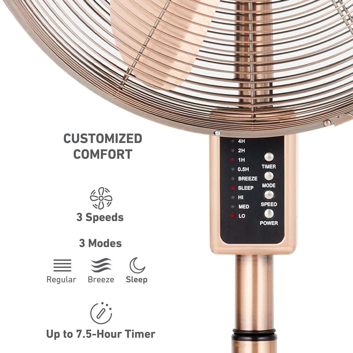 16" Digital Oscillating Metal Stand Fan L25683
