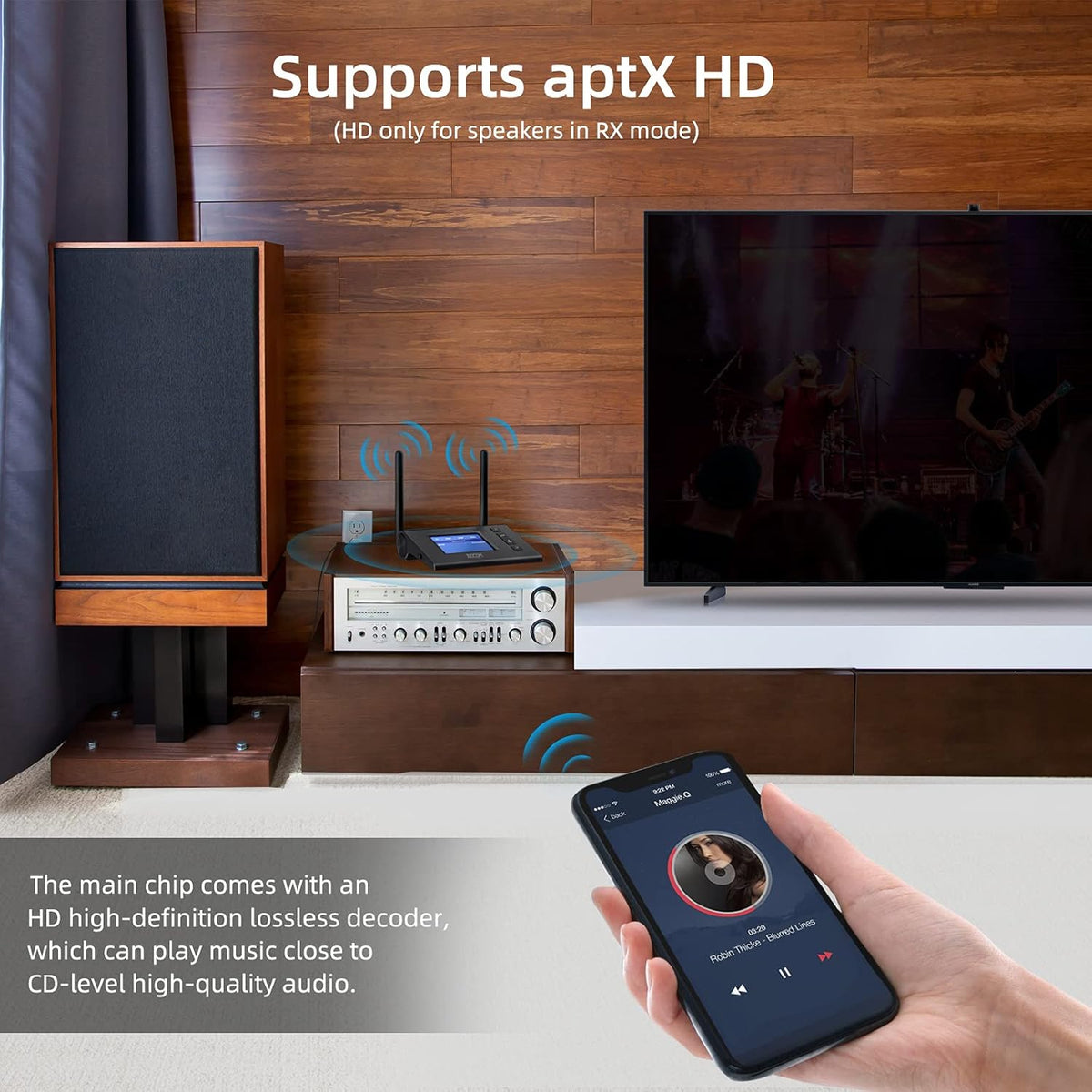 Bluetooth Transmitter Receiver Wireless Audio Adapter with LCD Display G1707