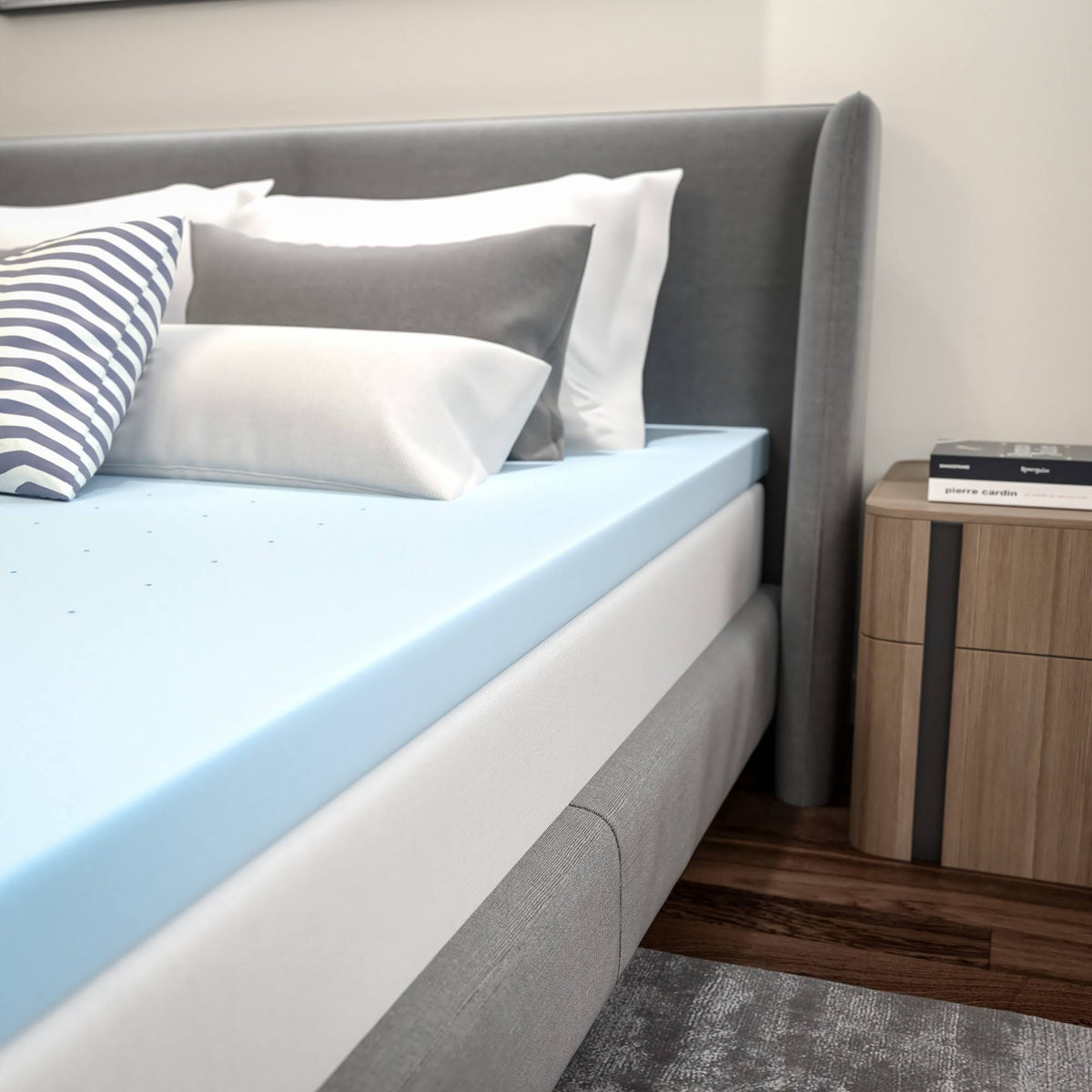 King 3 inch Cool Gel Memory Foam Mattress Topper J7079