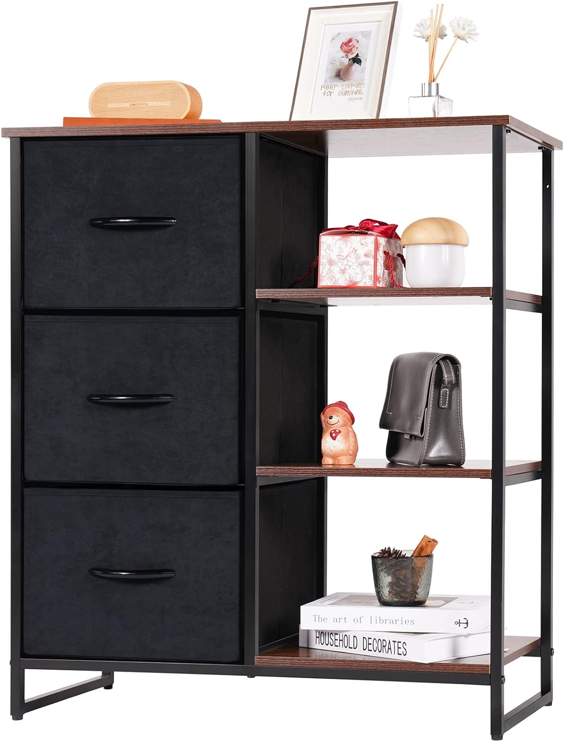 3 Drawer Dresser with Shelves J735