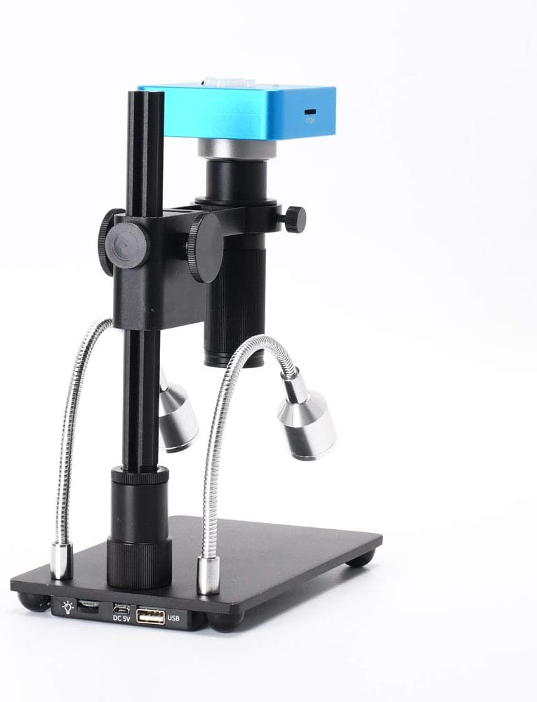 34MP 2K 1080P 60FPS Full HD HDMI USB Digital Video Microscope Camera with 150X Zoom C-Mount Lens and Adjustable Illumination F210