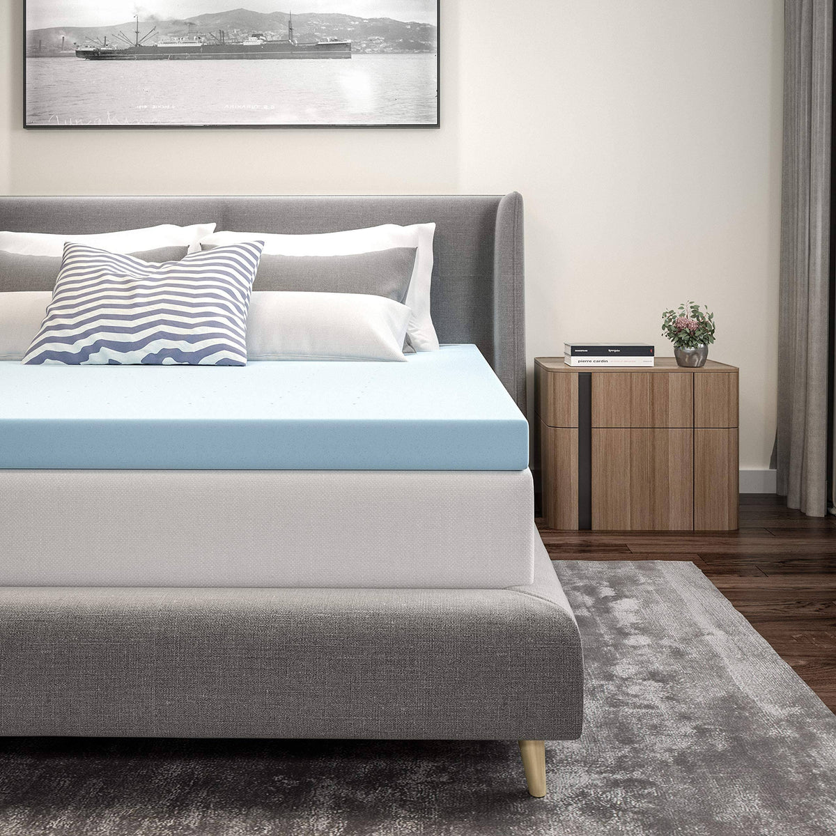King 3 inch Cool Gel Memory Foam Mattress Topper J7079