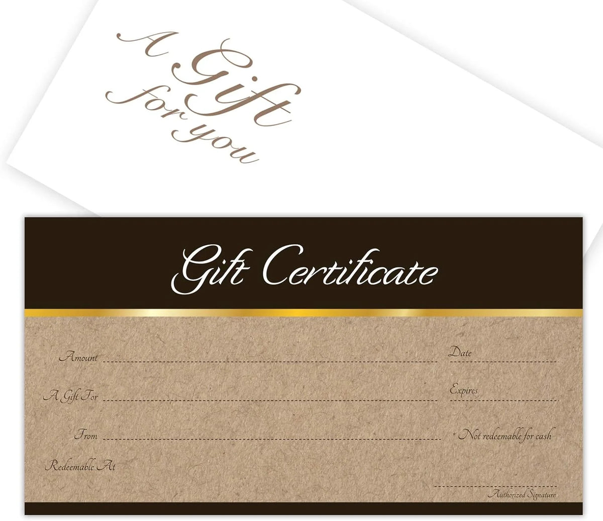 Blank Gift Certificates 25 Set with Matching Envelopes P938